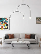 Modern Gold Metal Arc Chandelier – Globe Pendants