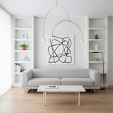 Modern Gold Metal Arc Chandelier – Globe Pendants