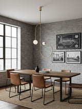 Modern Gold Metal Arc Chandelier – Globe Pendants