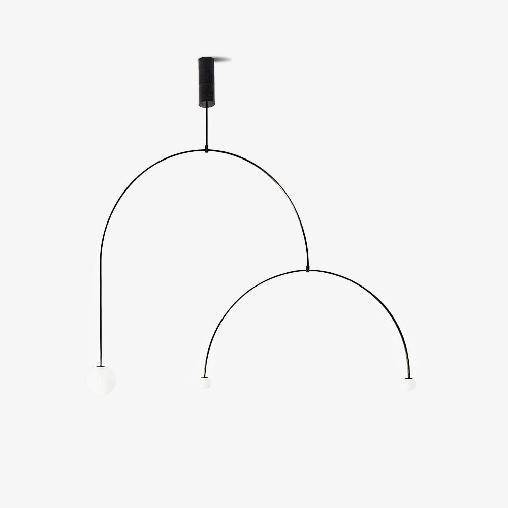 Modern Gold Metal Arc Chandelier – Globe Pendants