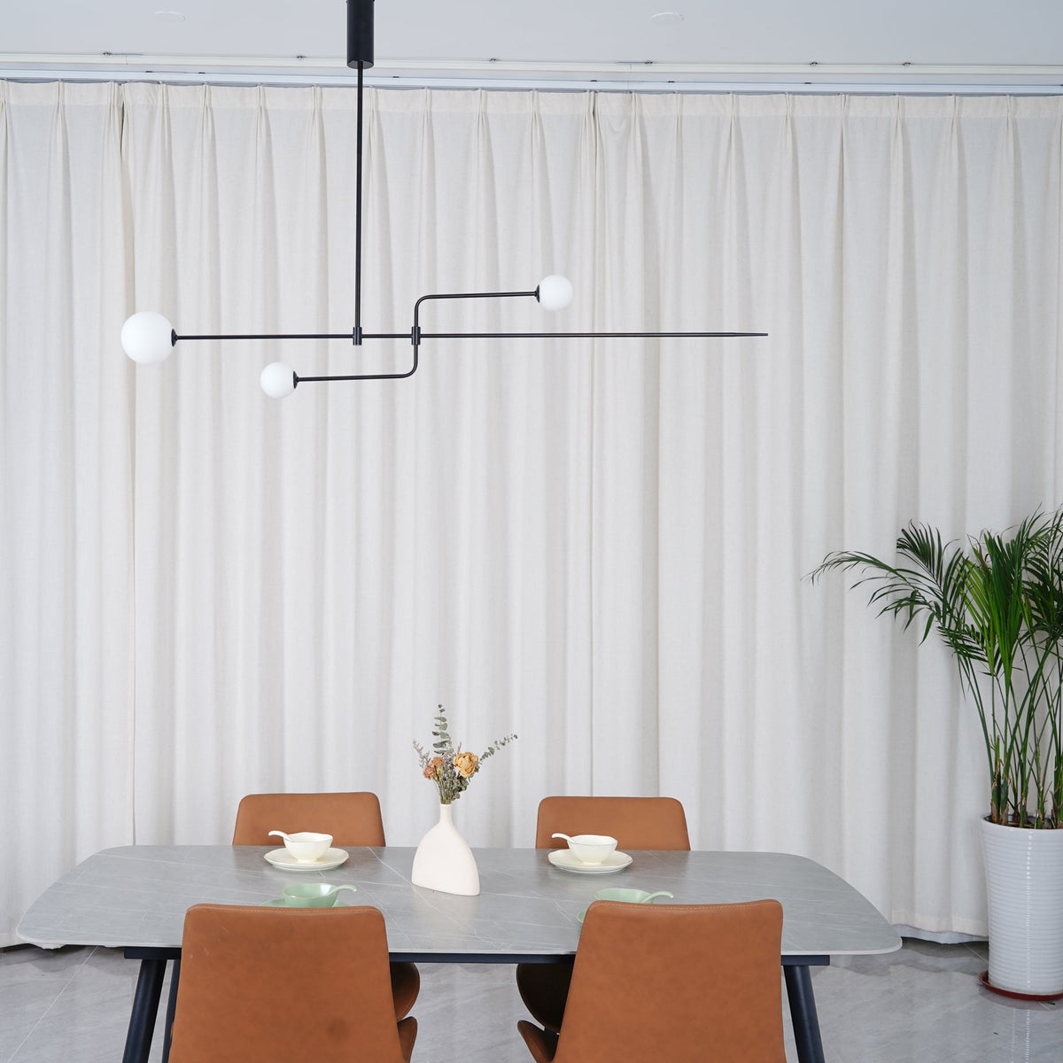 Modern Gold Metal Arc Chandelier – Globe Pendants