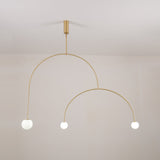 Modern Gold Metal Arc Chandelier – Globe Pendants