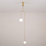 Modern Gold Metal Arc Chandelier – Globe Pendants