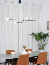 Modern Gold Metal Arc Chandelier – Globe Pendants