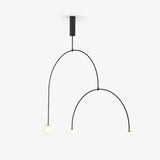 Modern Gold Metal Arc Chandelier – Globe Pendants