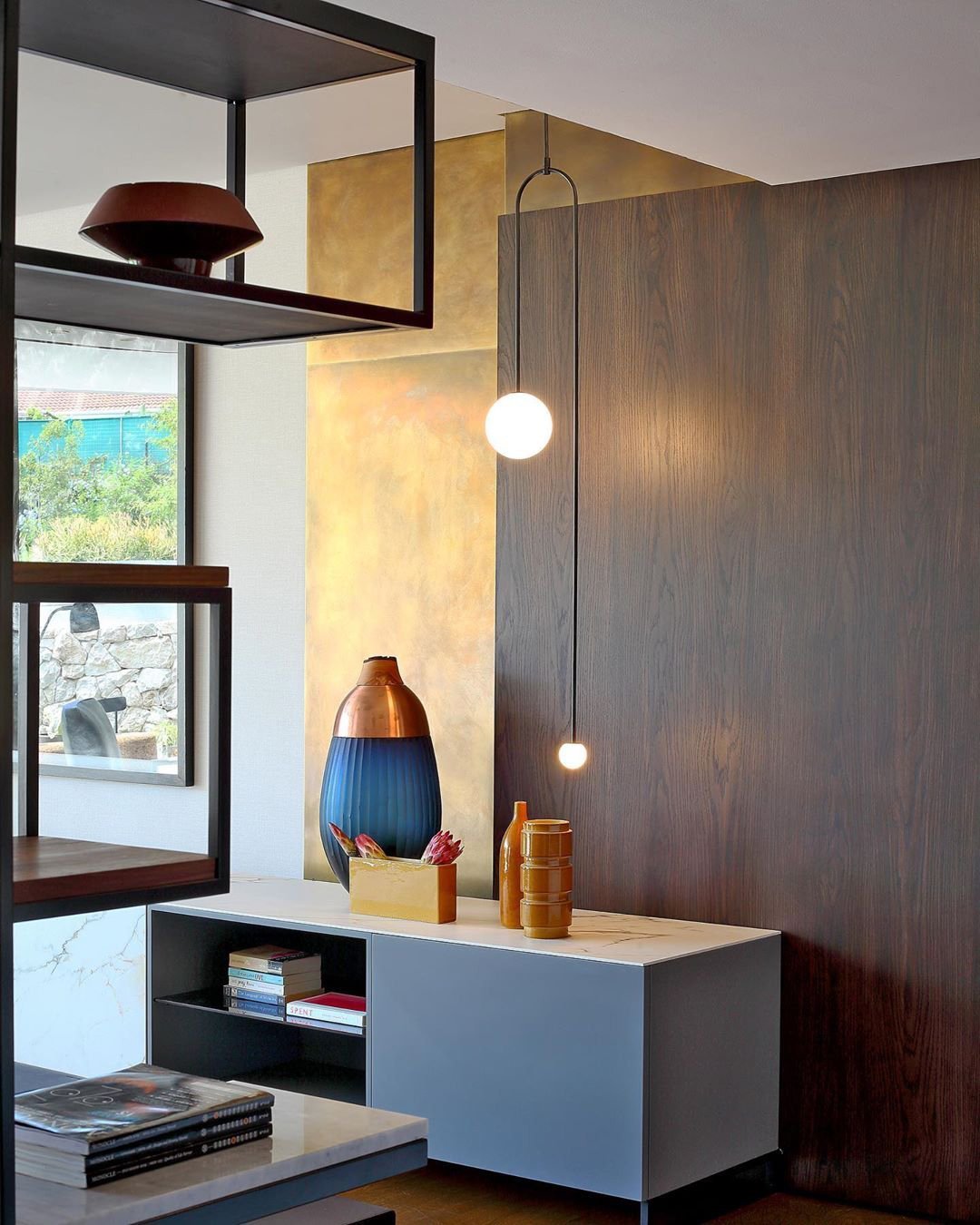 Modern Gold Metal Arc Chandelier – Globe Pendants