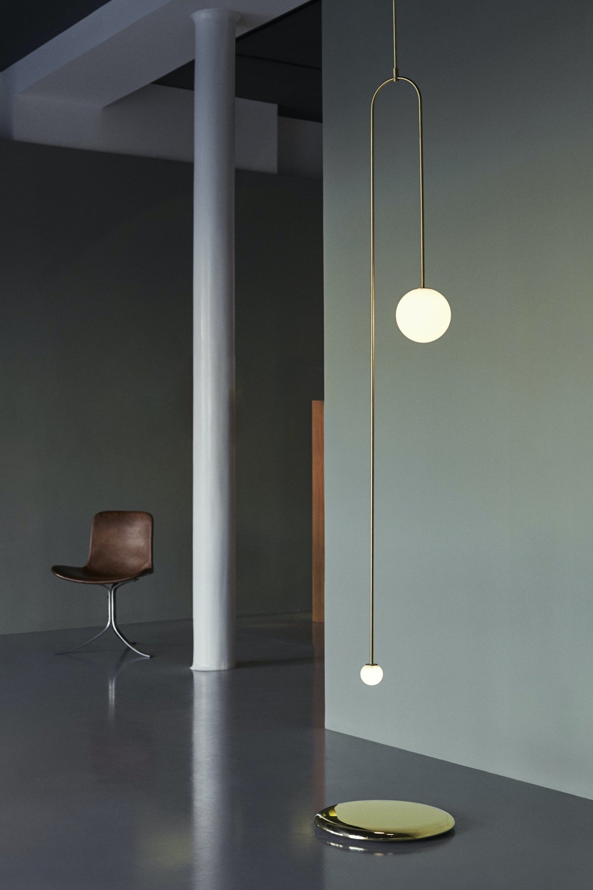 Modern Gold Metal Arc Chandelier – Globe Pendants