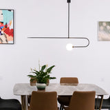 Modern Gold Metal Arc Chandelier – Globe Pendants