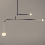 Modern Gold Metal Arc Chandelier – Globe Pendants
