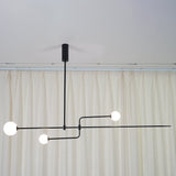 Modern Gold Metal Arc Chandelier – Globe Pendants