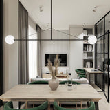 Modern Gold Metal Arc Chandelier – Globe Pendants