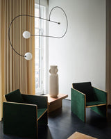 Modern Gold Metal Arc Chandelier – Globe Pendants