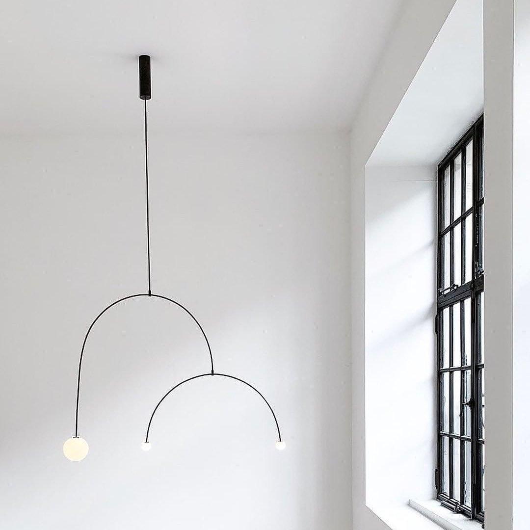 Modern Gold Metal Arc Chandelier – Globe Pendants
