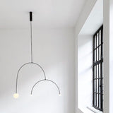 Modern Gold Metal Arc Chandelier – Globe Pendants