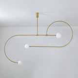 Modern Gold Metal Arc Chandelier – Globe Pendants