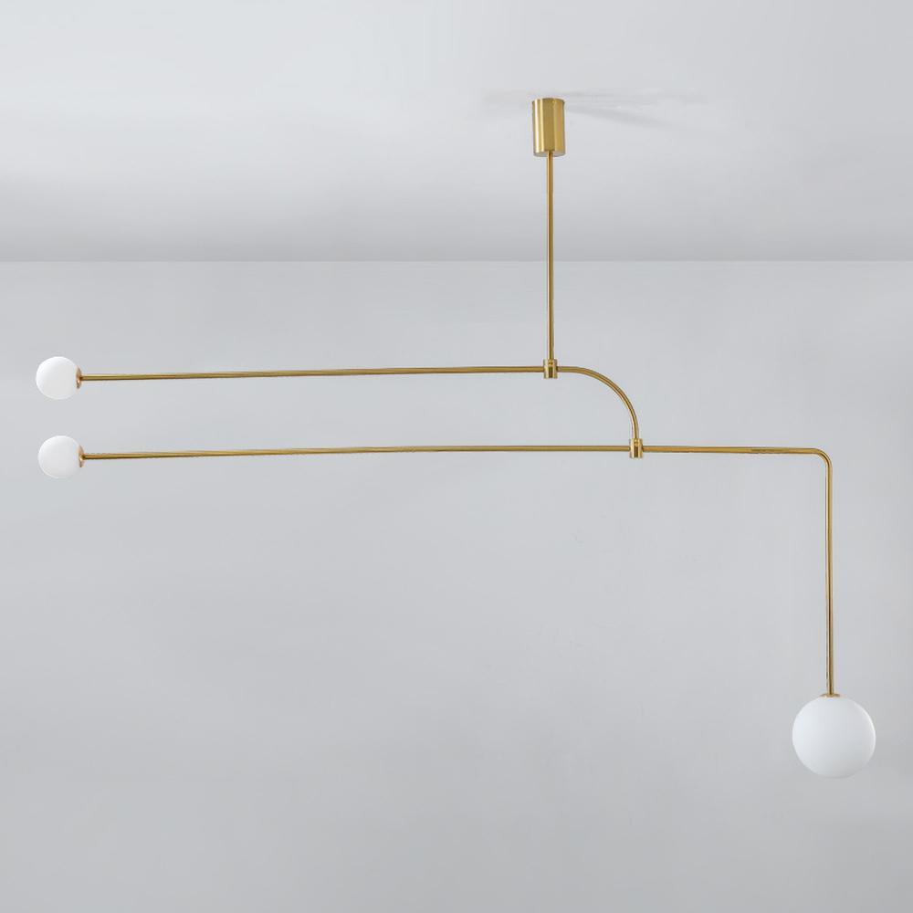 Modern Gold Metal Arc Chandelier – Globe Pendants
