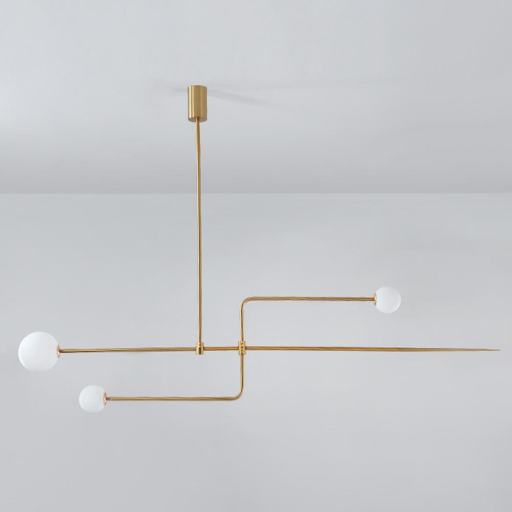 Modern Gold Metal Arc Chandelier – Globe Pendants