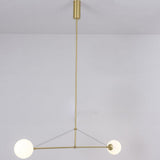 Modern Gold Metal Arc Chandelier – Globe Pendants