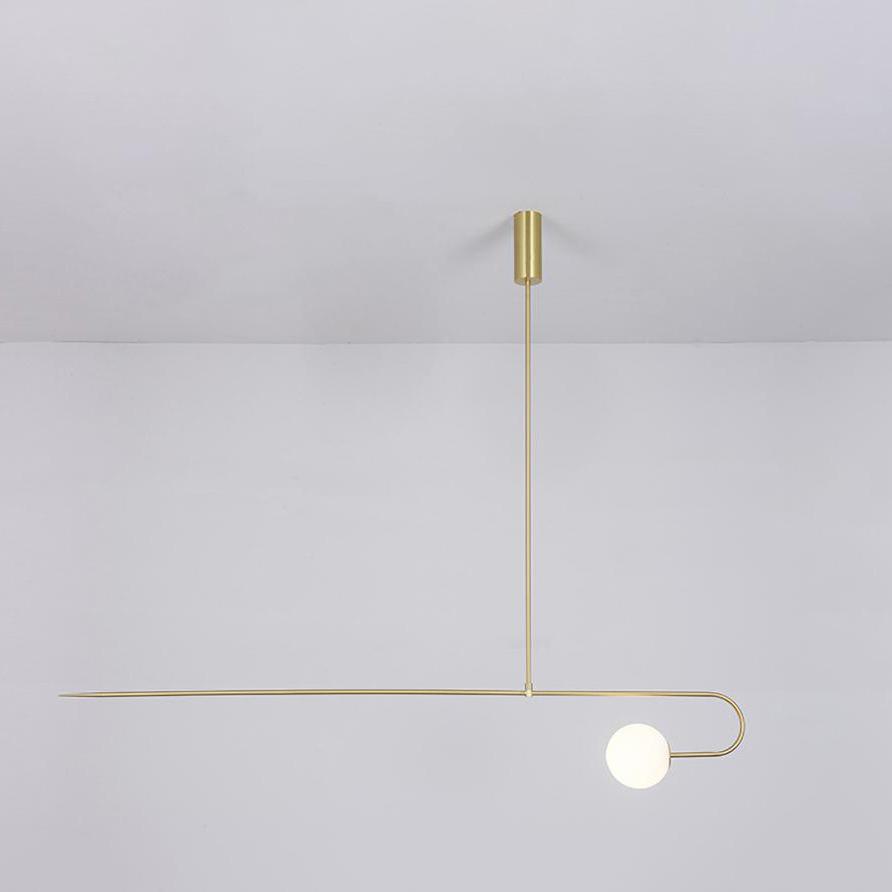 Modern Gold Metal Arc Chandelier – Globe Pendants