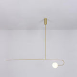 Modern Gold Metal Arc Chandelier – Globe Pendants