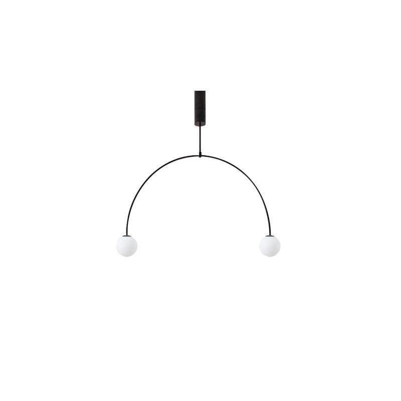Modern Gold Metal Arc Chandelier – Globe Pendants