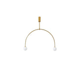 Modern Gold Metal Arc Chandelier – Globe Pendants