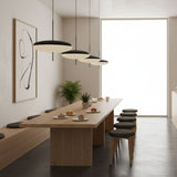 Minimalist White Opal Disc Pendant – Two-Tier