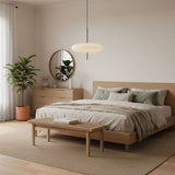 Minimalist White Opal Disc Pendant – Two-Tier