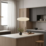 Minimalist White Opal Disc Pendant – Two-Tier