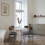 Minimalist White Opal Disc Pendant – Two-Tier