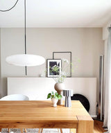 Minimalist White Opal Disc Pendant – Two-Tier
