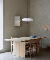 Minimalist White Opal Disc Pendant – Two-Tier