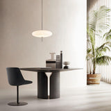 Minimalist White Opal Disc Pendant – Two-Tier