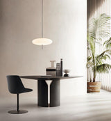 Minimalist White Opal Disc Pendant – Two-Tier