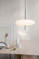 Minimalist White Opal Disc Pendant – Two-Tier