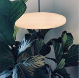 Minimalist White Opal Disc Pendant – Two-Tier