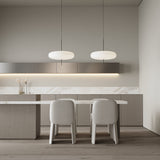 Minimalist White Opal Disc Pendant – Two-Tier