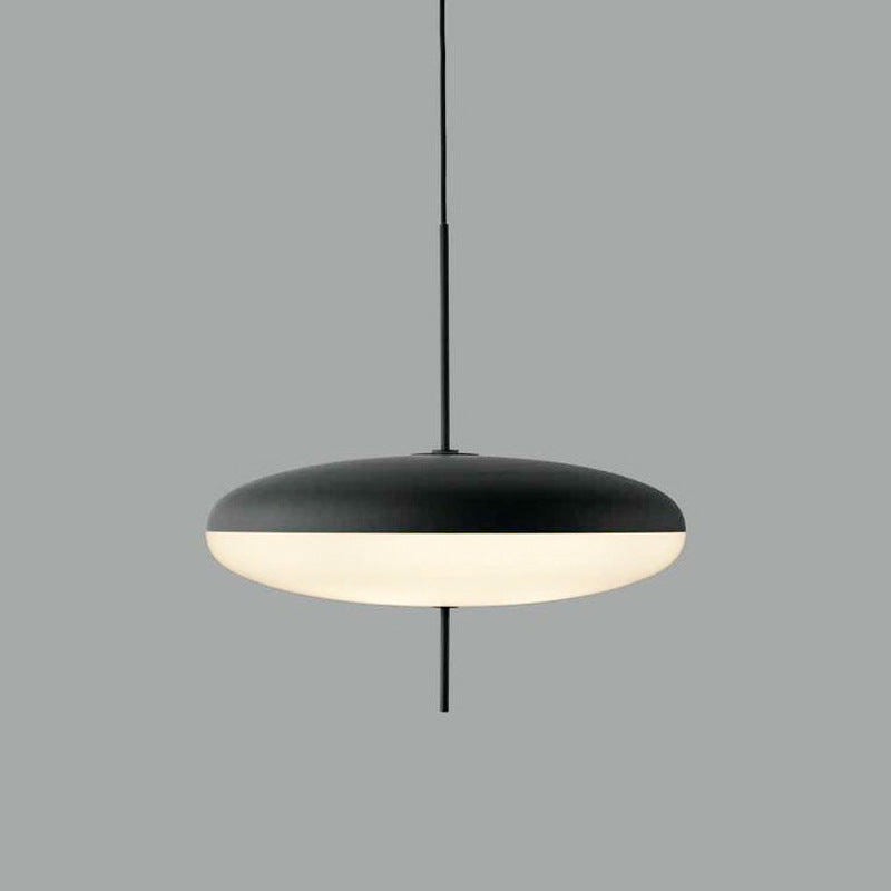 Minimalist White Opal Disc Pendant – Two-Tier