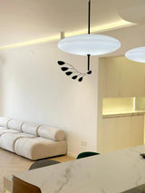 Minimalist White Opal Disc Pendant – Two-Tier
