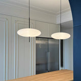 Minimalist White Opal Disc Pendant – Two-Tier