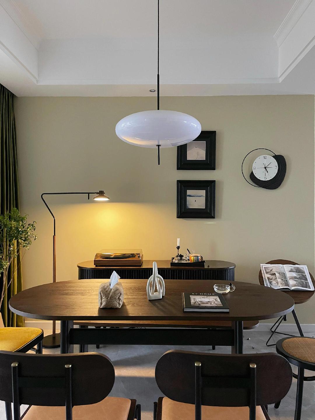 Minimalist White Opal Disc Pendant – Two-Tier