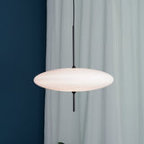 Minimalist White Opal Disc Pendant – Two-Tier
