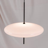 Minimalist White Opal Disc Pendant – Two-Tier
