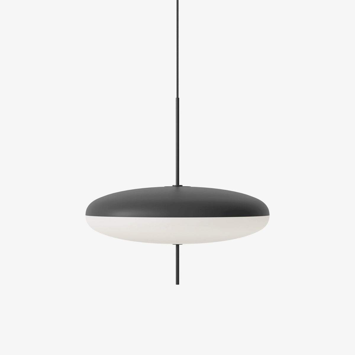 Minimalist White Opal Disc Pendant – Two-Tier