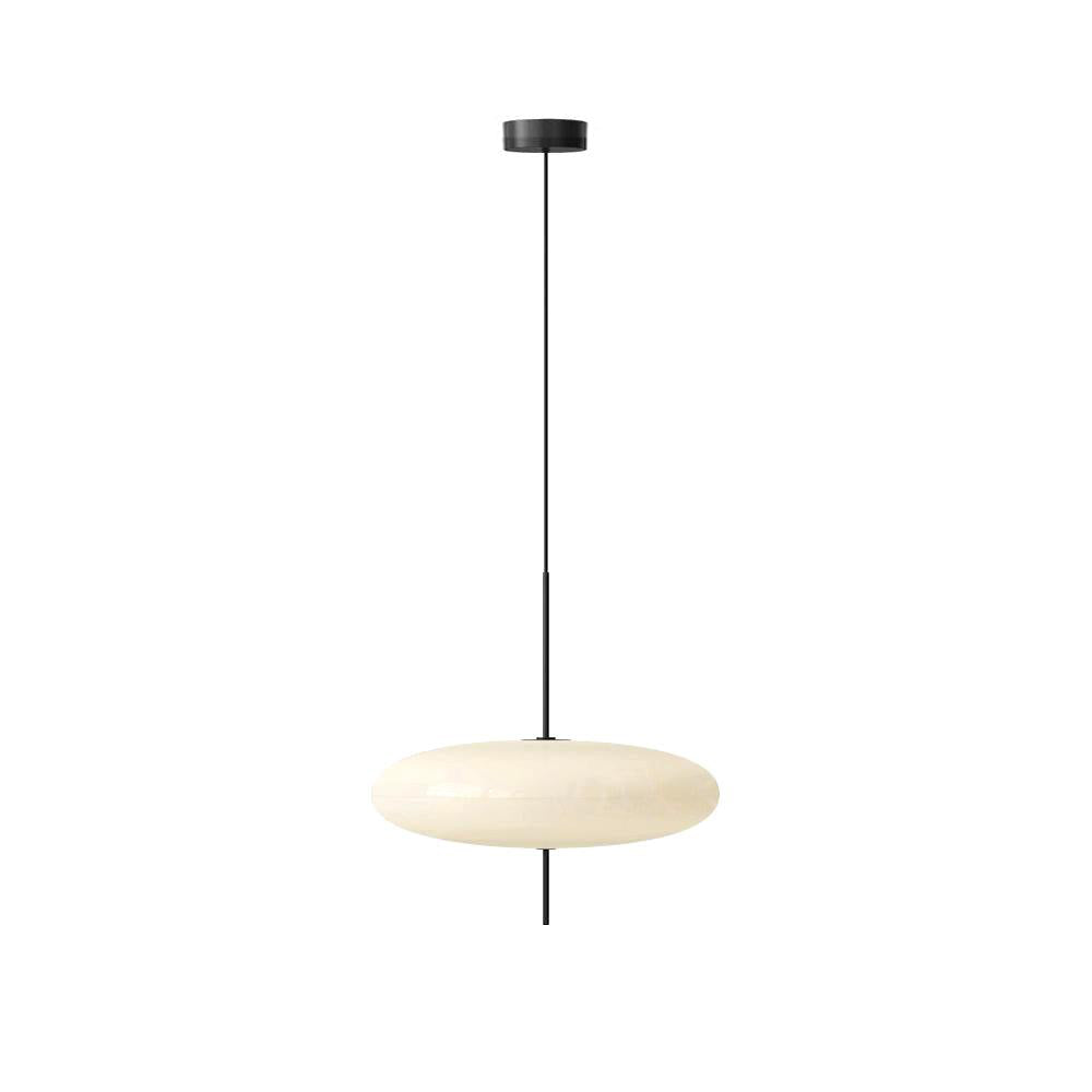 Minimalist White Opal Disc Pendant – Two-Tier