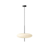 Minimalist White Opal Disc Pendant – Two-Tier