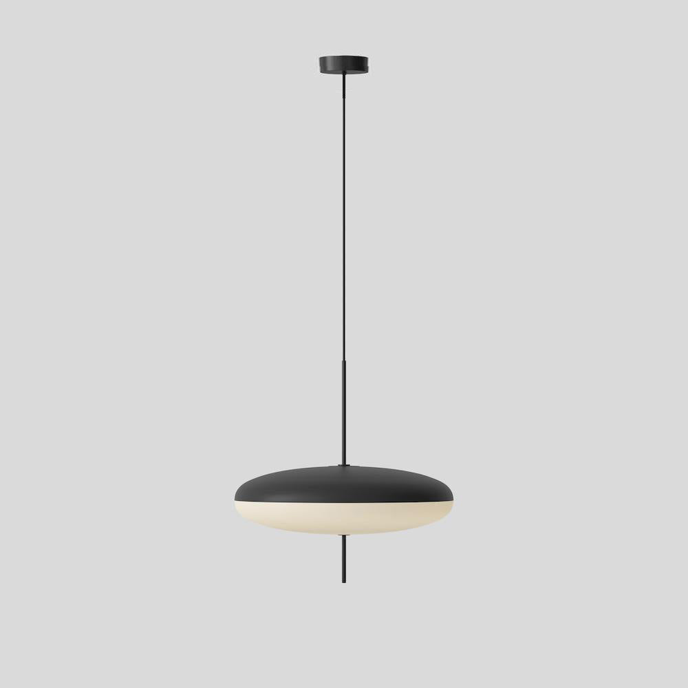 Minimalist White Opal Disc Pendant – Two-Tier