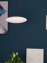Minimalist White Opal Disc Pendant – Two-Tier
