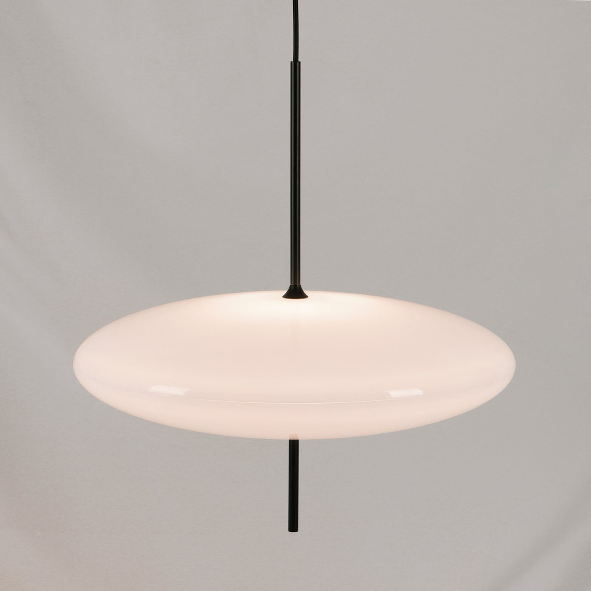 Minimalist White Opal Disc Pendant – Two-Tier