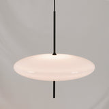 Minimalist White Opal Disc Pendant – Two-Tier